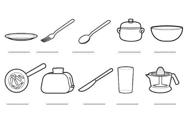 de cocina: dibujos para colorear e imprimir