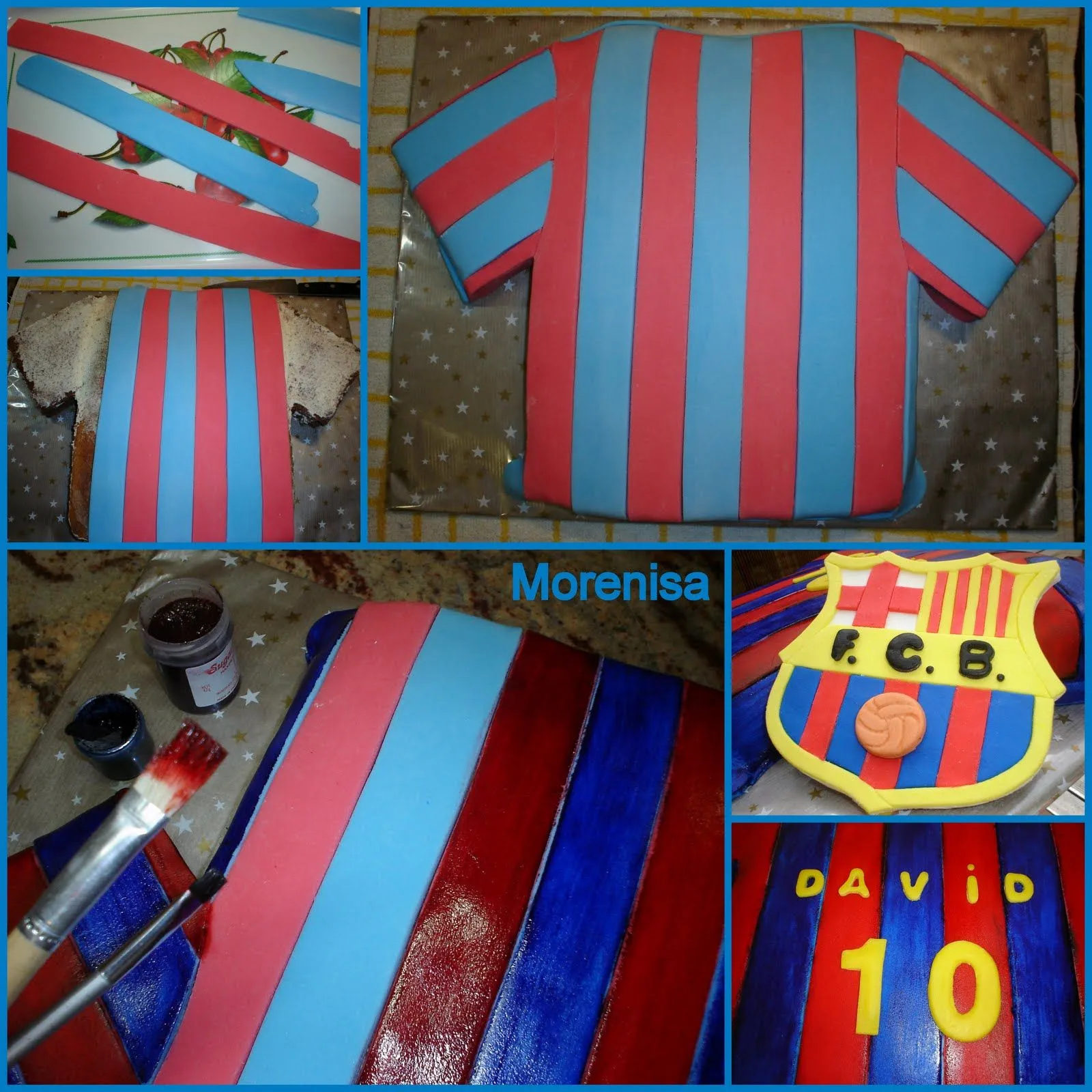 LA COCINA DE MORENISA: Tarta Camiseta del FC Barcelona (