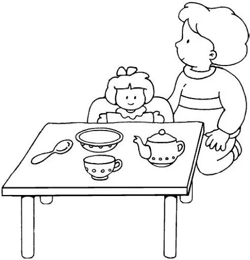 Dibujos para colorear de niños cocinando - Imagui