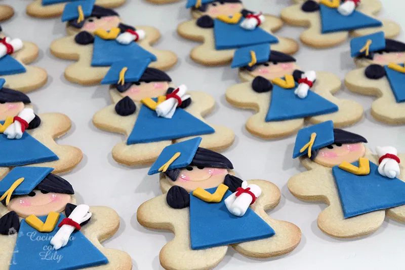 Cocinando Con Lily: Galletas Decoradas Con Fondant Niños Graduación