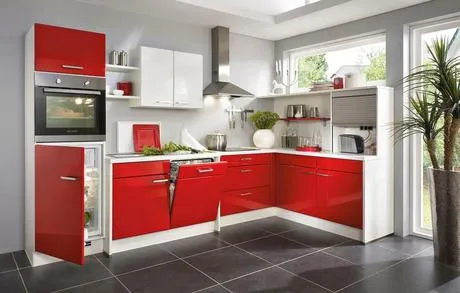 Cocinas en color rojo gris y blanco - Paperblog