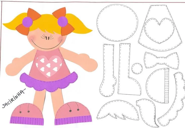 Oficina de Criatividade: Molde presente- Jacirinha | Fofuchas y ...