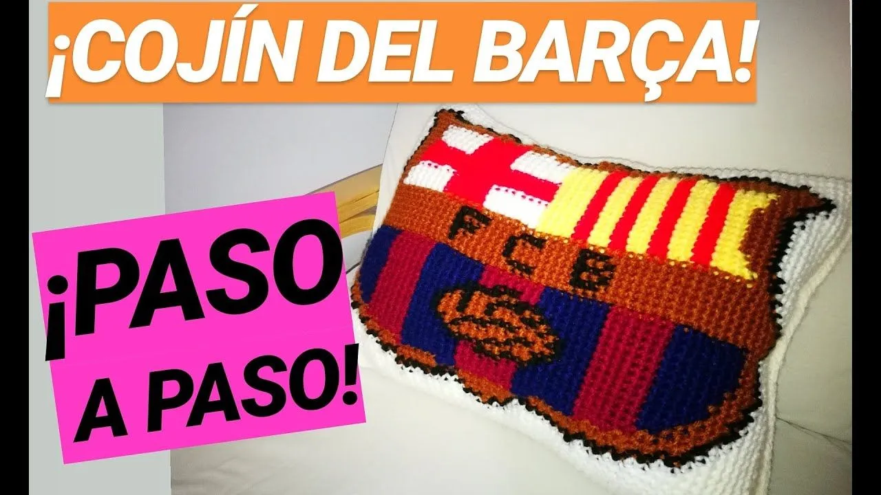 ⚽Cojín del ESCUDO DEL BARCELONA A CROCHET (GANCHILLO) ¡PASO A PASO!⚽ -  YouTube