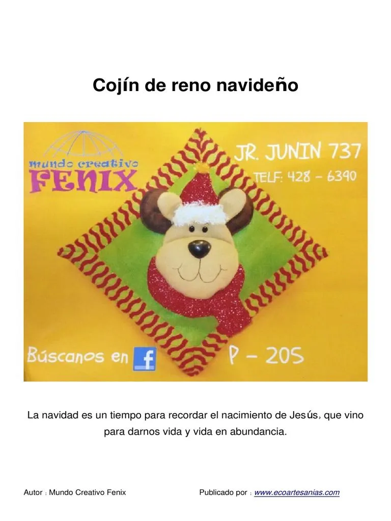 Cojín de Reno Navideño | PDF