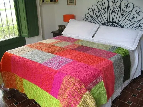 Colchas tejidas a dos agujas - Imagui