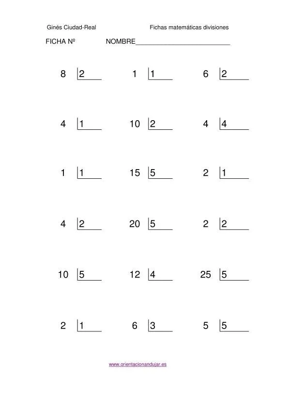 Coleccion 1000 fichas de Divisiones exactas nivel inicial ...