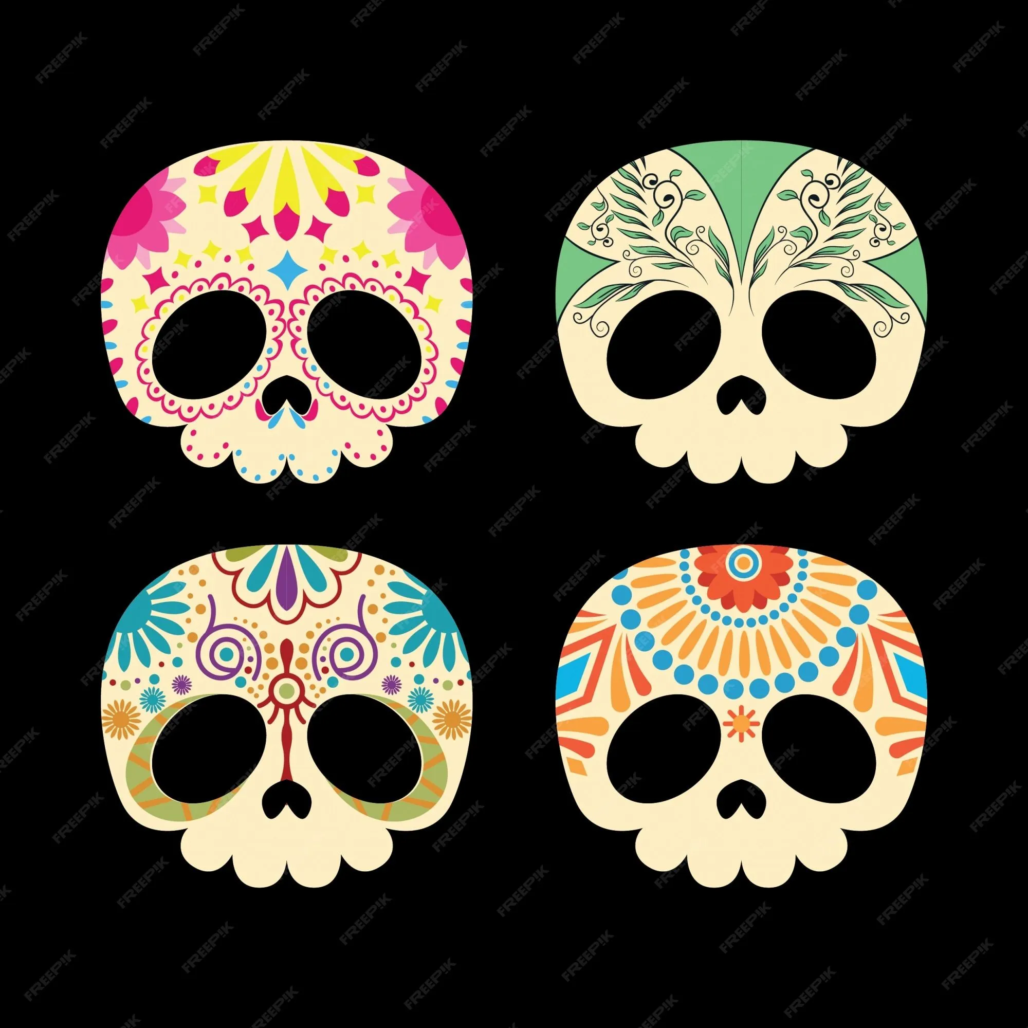 Colección de bonitas calaveras mexicanas | Vector Gratis