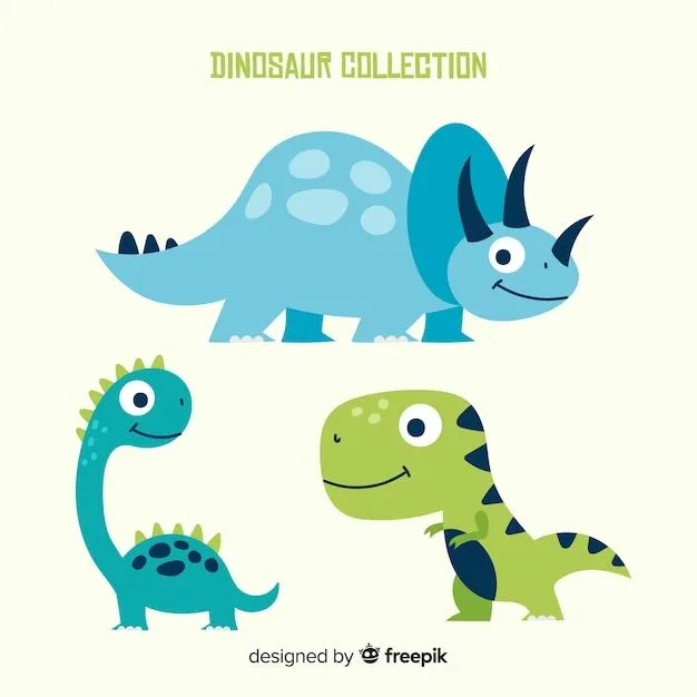 Colección de dinosaurios dibujados a mano | Vector Gratis