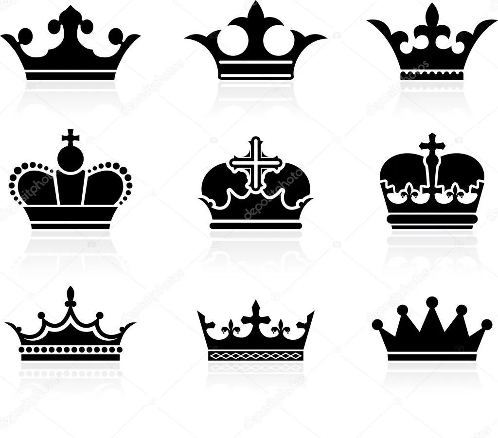 colección de diseño de corona — Vector stock © iconspro #