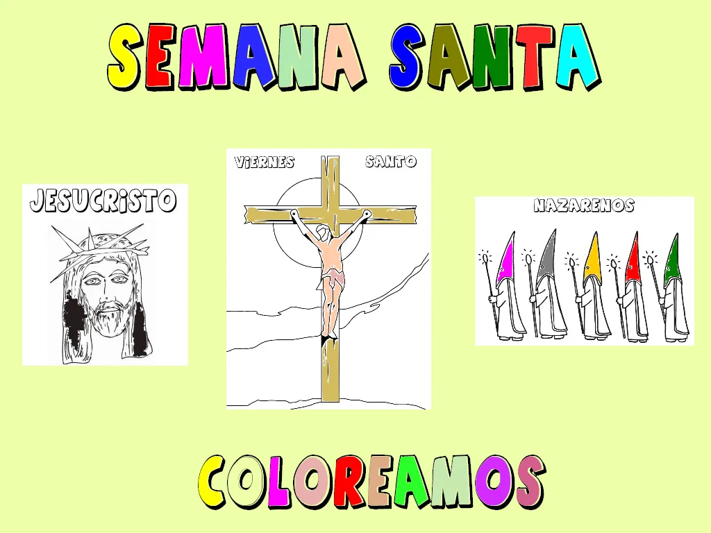 Colección de fichas para colorear semana santa