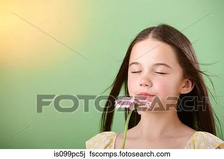 Colección de foto - niña, olfatear, flor is099pc5j - Buscar fotos ...