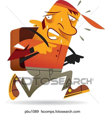 Colección de ilustraciones - un, hombre, sudar, mientras, llevando ...