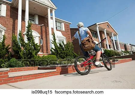 Colección de imágen - repartidor de periódicos, con, bicicleta ...