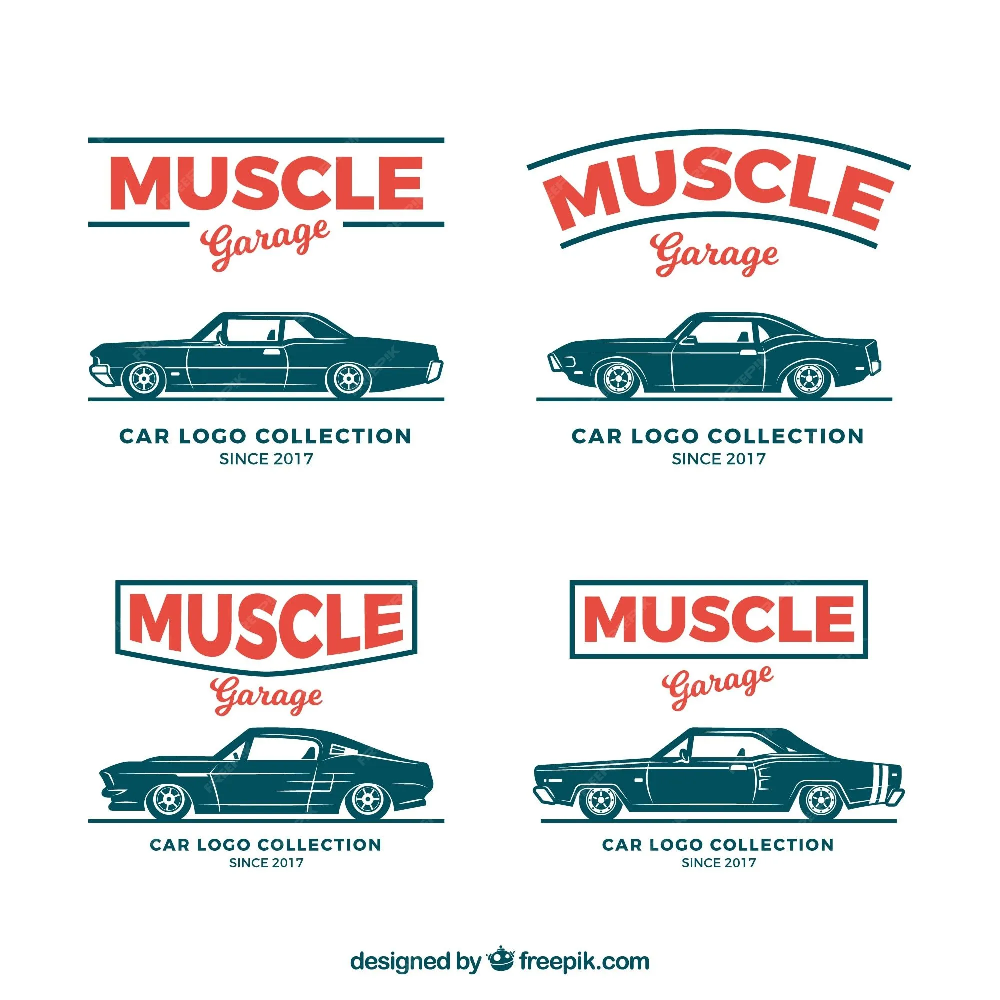 Colección de logotipos de coches americanos | Vector Premium