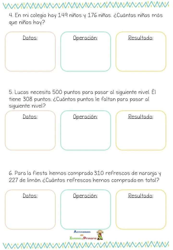 Colección de problemas matemáticos: Sumas y restas