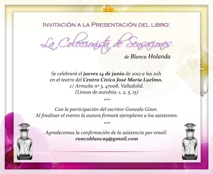 LA COLECCIONISTA DE SENSACIONES: INVITACIÓN A LA PRESENTACIÓN DEL ...