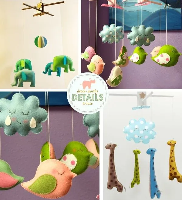 colgantes en fieltro para bebes | cosas varias | Pinterest