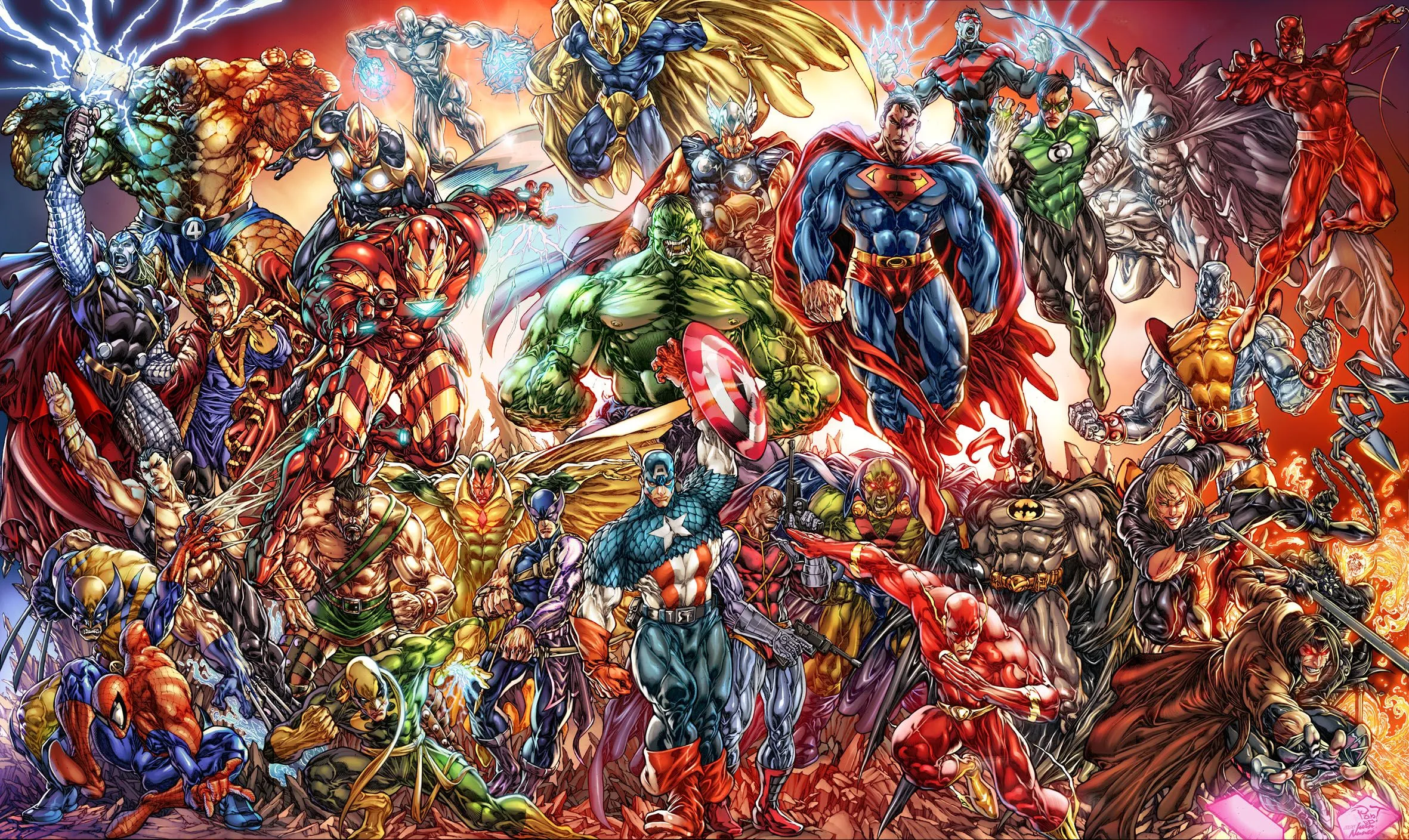 Collage Of Marvel Characters Computer Wallpapers, Desktop ...