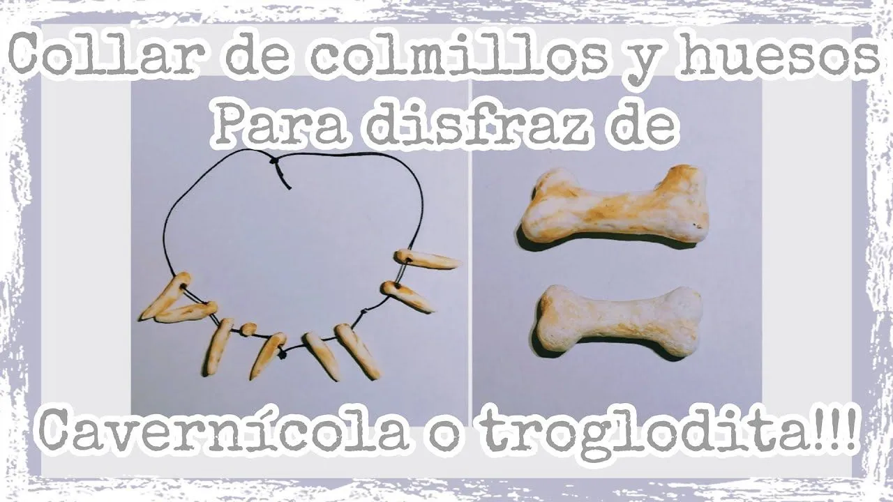 Cómo hacer collar de colmillos y huesos para disfraz de cavernícola o  troglodita - YouTube