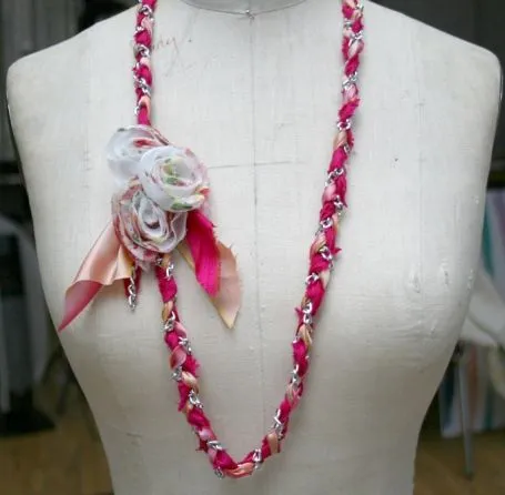 Como hacer el Collar de moda (primavera 2010) <sub>Paso a Paso ...