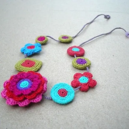 Collares tejidos en crochet - Imagui