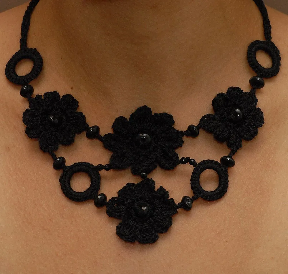 Collares tejidos en crochet paso a paso - Imagui