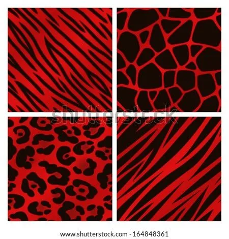 A Collection Of Four Different Red Animal Print Backgrounds ...