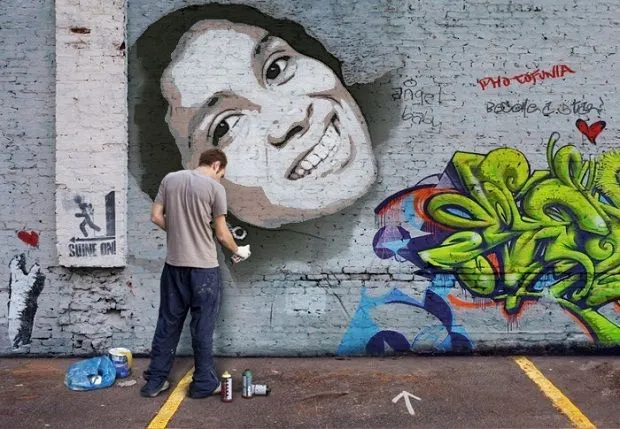 Fazer Grafite na Parece com fotos online - Montagem com Fotos