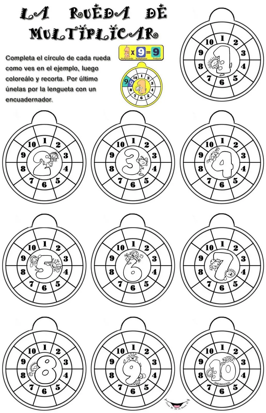 EL COLOR DE LA ESCUELA: LA RUEDA DE MULTIPLICAR