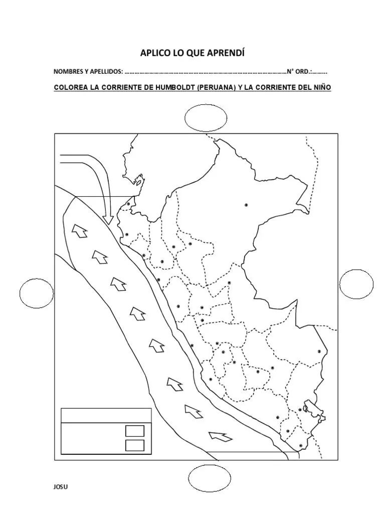 Colorea La Corriente Peruana y La Corriente Del Niño | PDF | El niño |  Herida