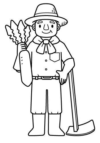 COLOREA TUS DIBUJOS: Agricultor para colorear