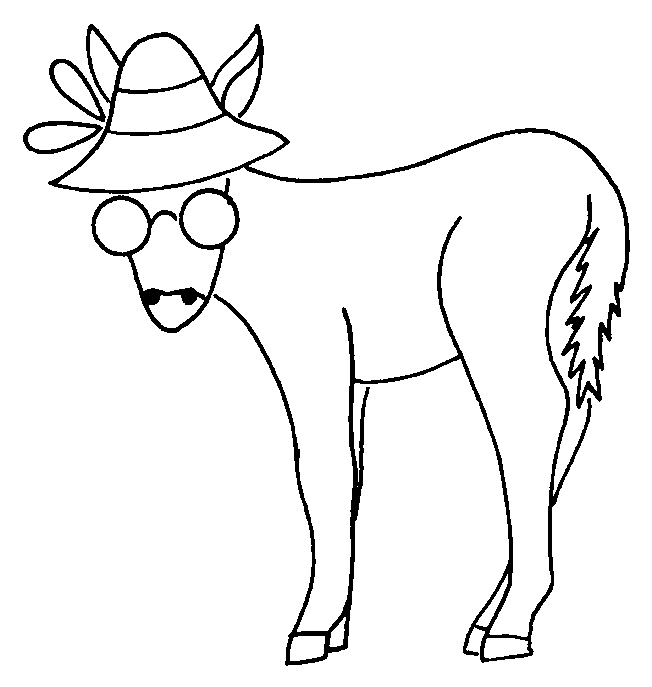 COLOREA TUS DIBUJOS: Burro con lentes y gorro para colorear