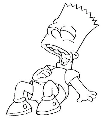 COLOREA TUS DIBUJOS: Bart Simpson riendose para colorear