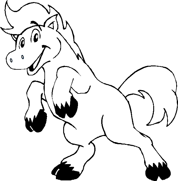 COLOREA TUS DIBUJOS: Caballo feliz para colorear