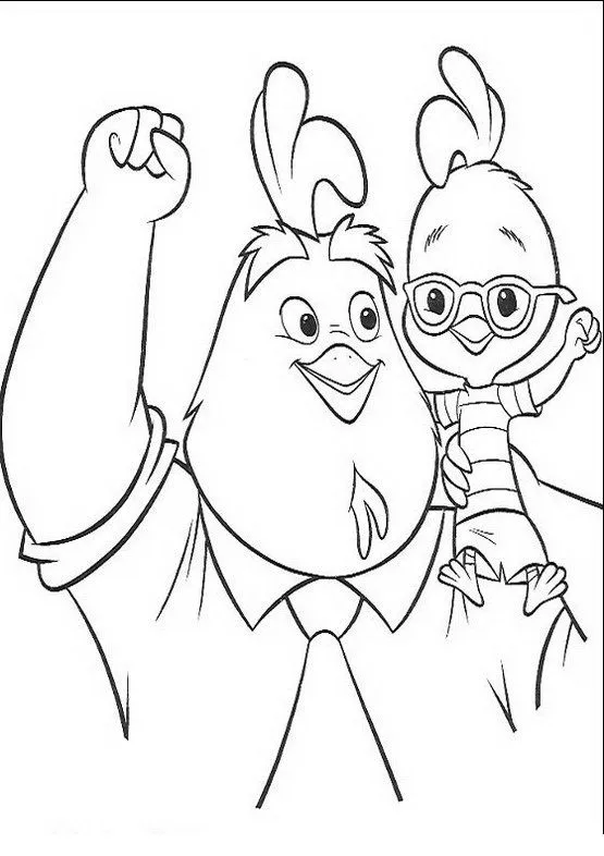 COLOREA TUS DIBUJOS: Chicken Little y su padre Buck Gallo para ...