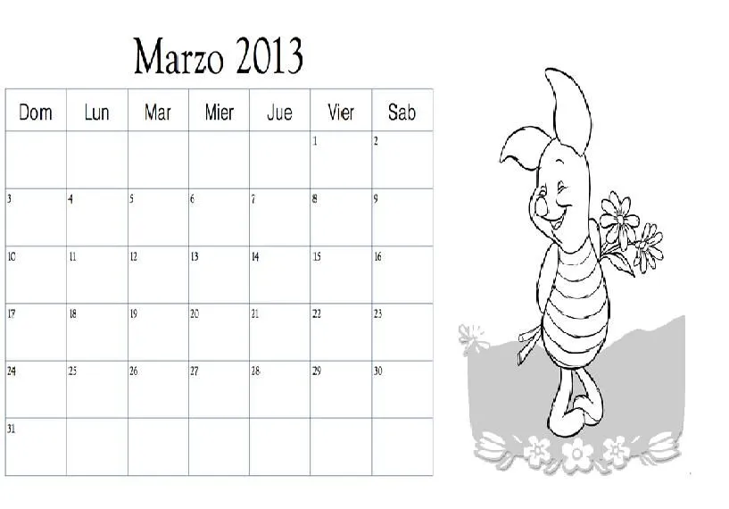 COLOREA TUS DIBUJOS: Dibujo del mes de Marzo 2013 para colorear