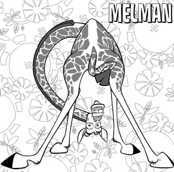 Dibujos para colorear Infantil de Melman de Madagascar | ENLATV HD