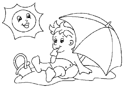 COLOREA TUS DIBUJOS: Dibujos de playa para colorear