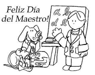 Dibujo de una Maestra Enseñando para Colorear ~ 4 Dibujo