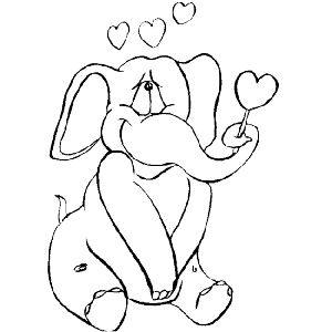 COLOREA TUS DIBUJOS: Elefante Enamorado para colorear