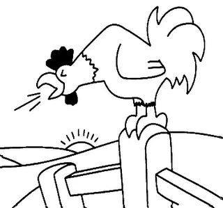 COLOREA TUS DIBUJOS: Gallo Cantando para colorear
