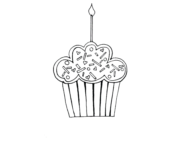 COLOREA TUS DIBUJOS: Dibujo de un Pastelito con una vela de ...