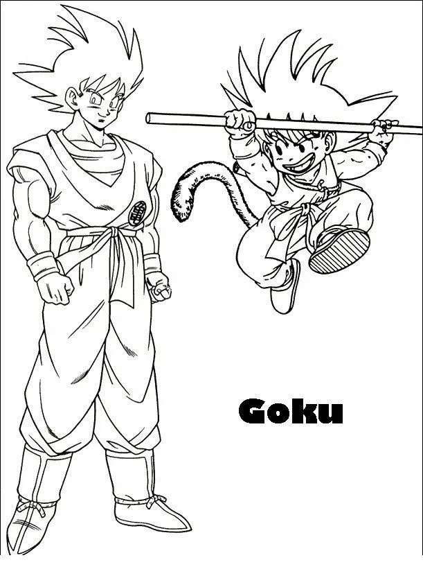 COLOREA TUS DIBUJOS: Goku para colorear