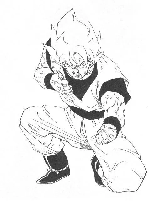 COLOREA TUS DIBUJOS: Goku luchando para colorear