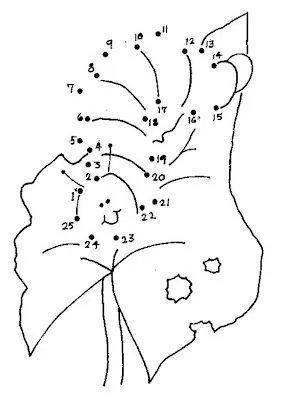 Dibujar gusano uniendo punto para colorear y pintar ~ 4 Dibujo
