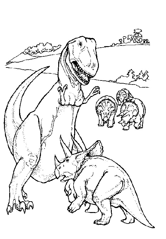 COLOREA TUS DIBUJOS: Dibujo de dos Dinosaurios Peleando para ...