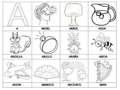 COLOREA TUS DIBUJOS: Laminas con dibujos para aprender palabras y ...