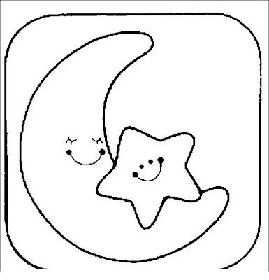 COLOREA TUS DIBUJOS: Luna y estrella para colorear y pintar