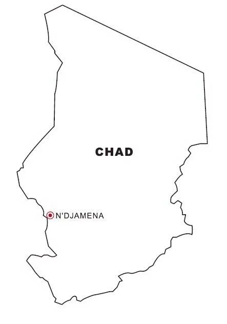 COLOREA TUS DIBUJOS: Mapa de República de Chad para colorear