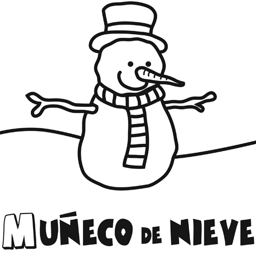 COLOREA TUS DIBUJOS: Muñeco de nieve para colorear